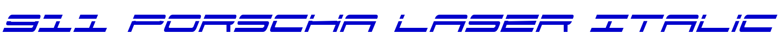 911 Porscha Laser Italic шрифт
